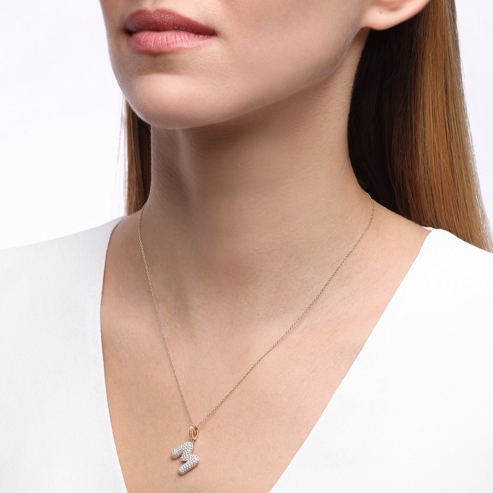 Initial "M" Diamond Pendant