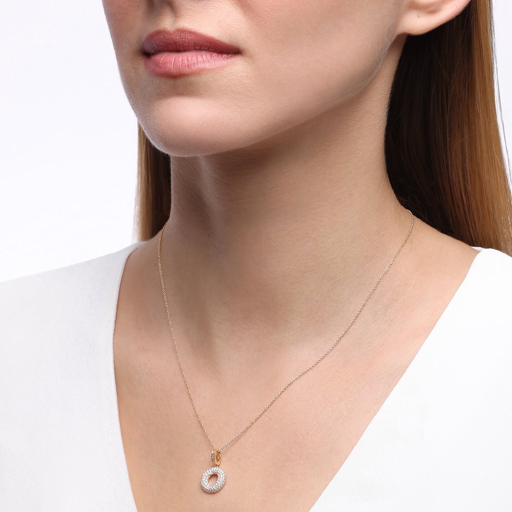 Initial "O" Diamond Pendant