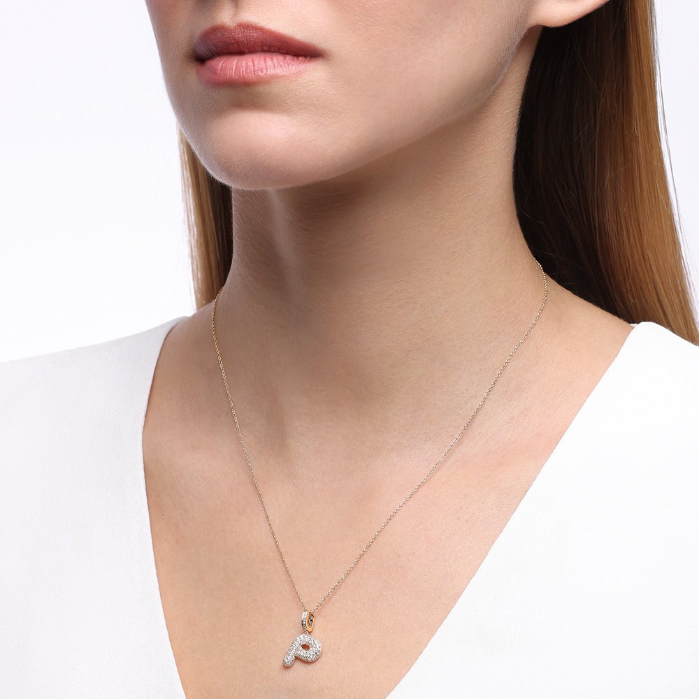 Initial "P" Diamond Pendant
