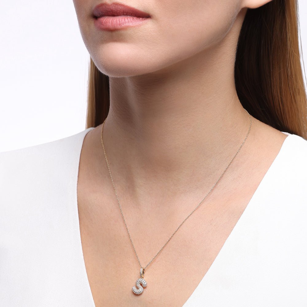 Initial "S" Diamond Pendant