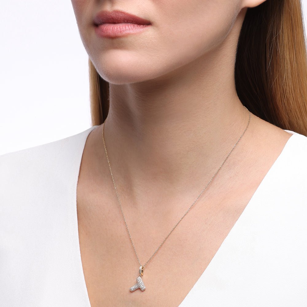 Initial "T" Diamond Pendant