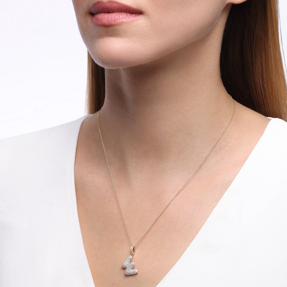 Initial "W" Diamond Pendant