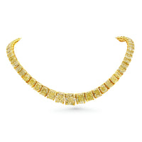 Graduated Fancy Yellow Radiant Cut Diamonds Necklace