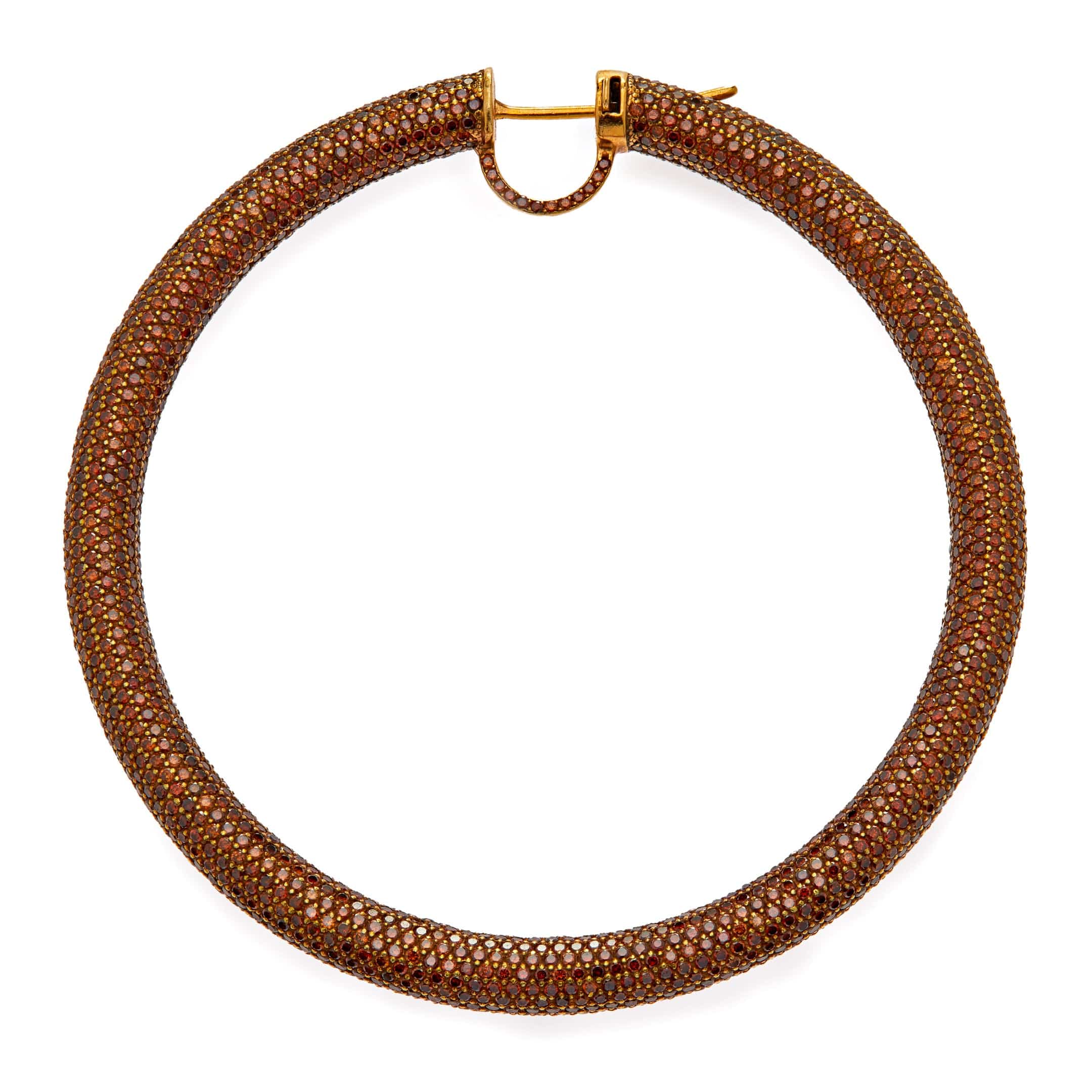 Jacob & Co. Hoop Earrings 18K Yellow Gold Pavé Set with Brown Diamonds