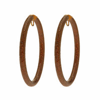 Jacob & Co. Hoop Earrings 18K Yellow Gold Pavé Set with Brown Diamonds