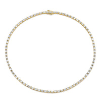 East-West Emerald Cut Diamond Bezel-Set Necklace