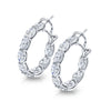 East West Oval Diamond Hoop Earrings