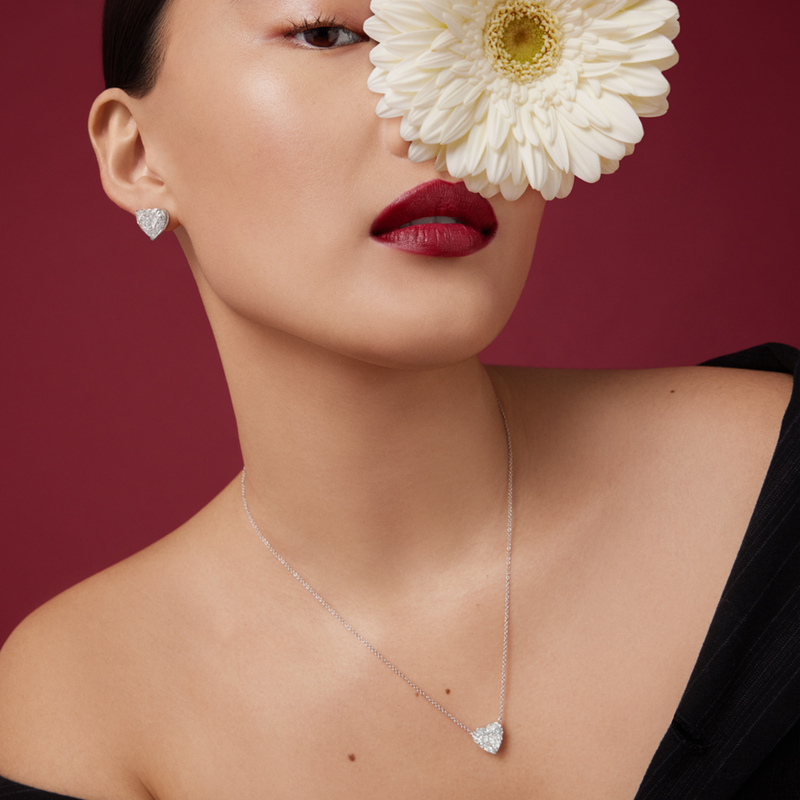 Heart Shaped Diamond Studs