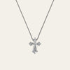 Kite Shape Platinum Diamond Cross Pendant Necklace