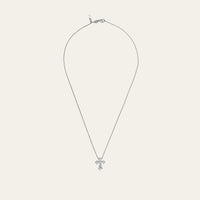 Kite Shape Platinum Diamond Cross Pendant Necklace