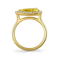 Fancy Yellow Pear Shape Diamond Halo Ring