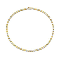 East West Emerald Cut Bezel Set Tennis Necklace