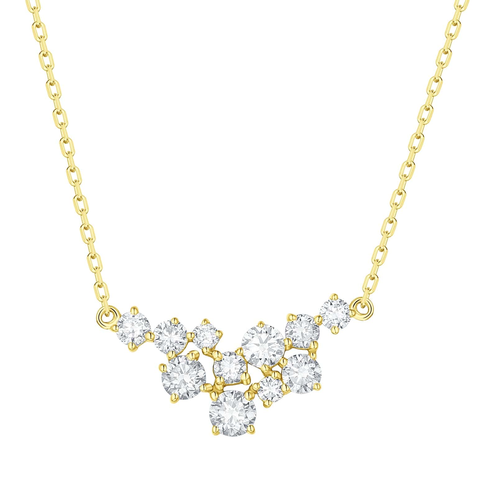 Lab Grown Diamond Cluster Necklace
