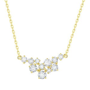 Lab Grown Diamond Cluster Necklace