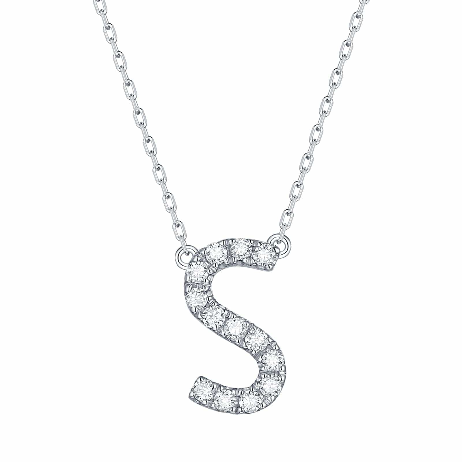 Lab Grown Diamond Initial "S" Necklace