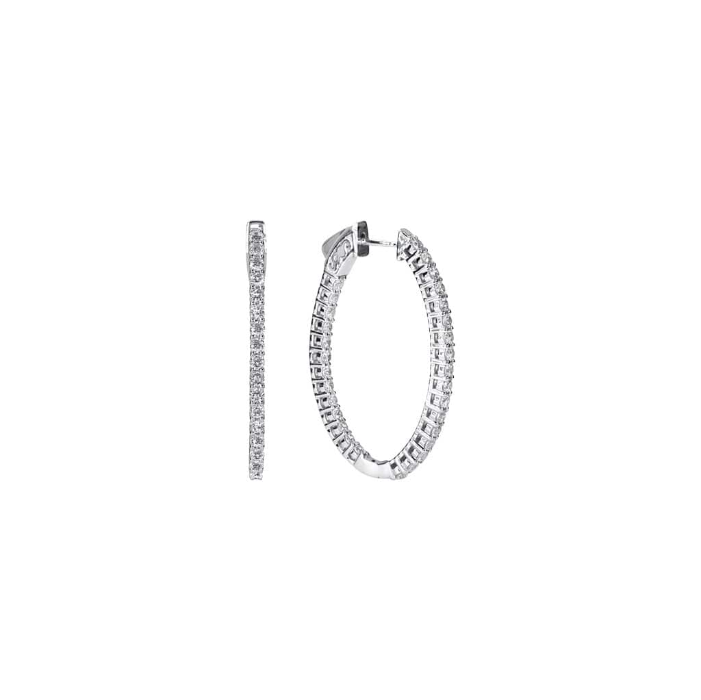 Lab-Grown Diamond Oval Inside/Outside Hoops (1ctw)