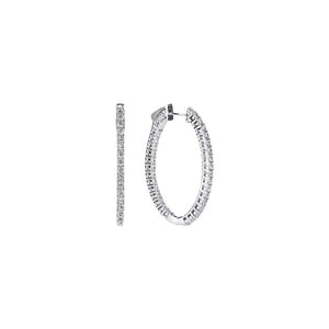 Lab-Grown Diamond Oval Inside/Outside Hoops (1ctw)