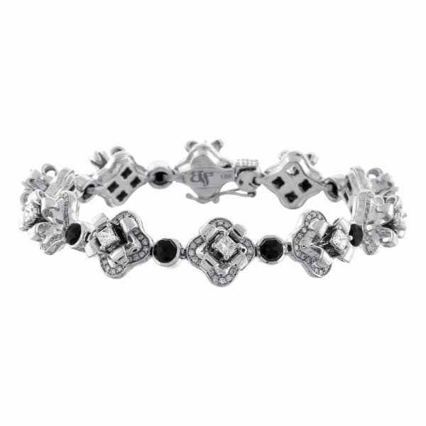2.00ct. Diamond Onyx Bracelet Set In 18K White Gold