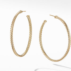 Large Cablespira Hoop Earrings in 18K Yellow Gold