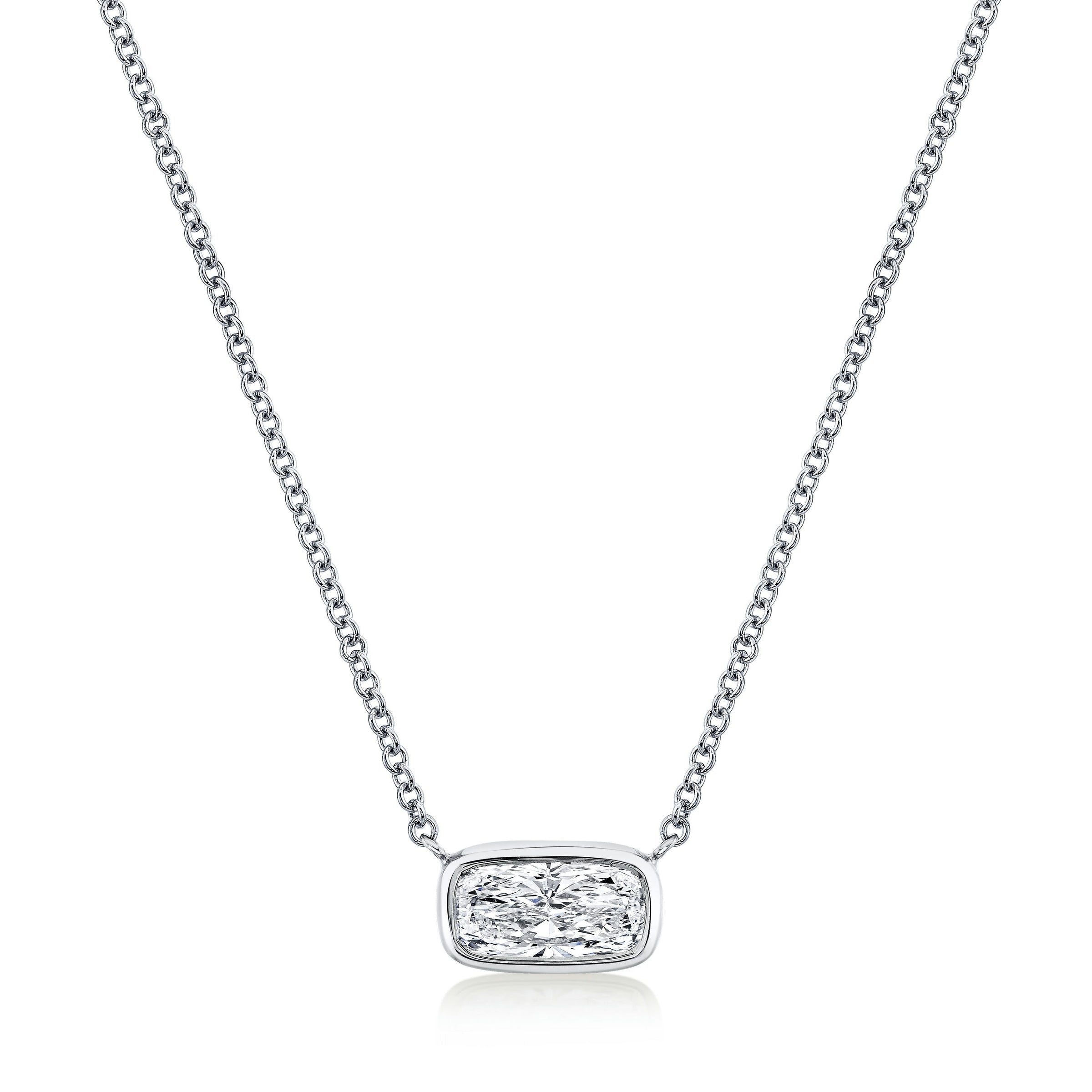 Cushion Cut Diamond Bezel Pendant