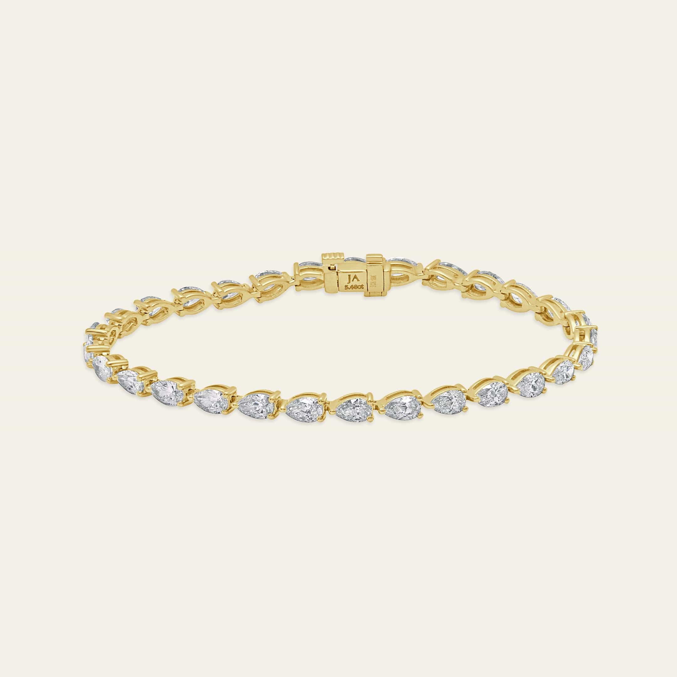 Lilia 5 Carat Diamond Yellow Gold Tennis Bracelet