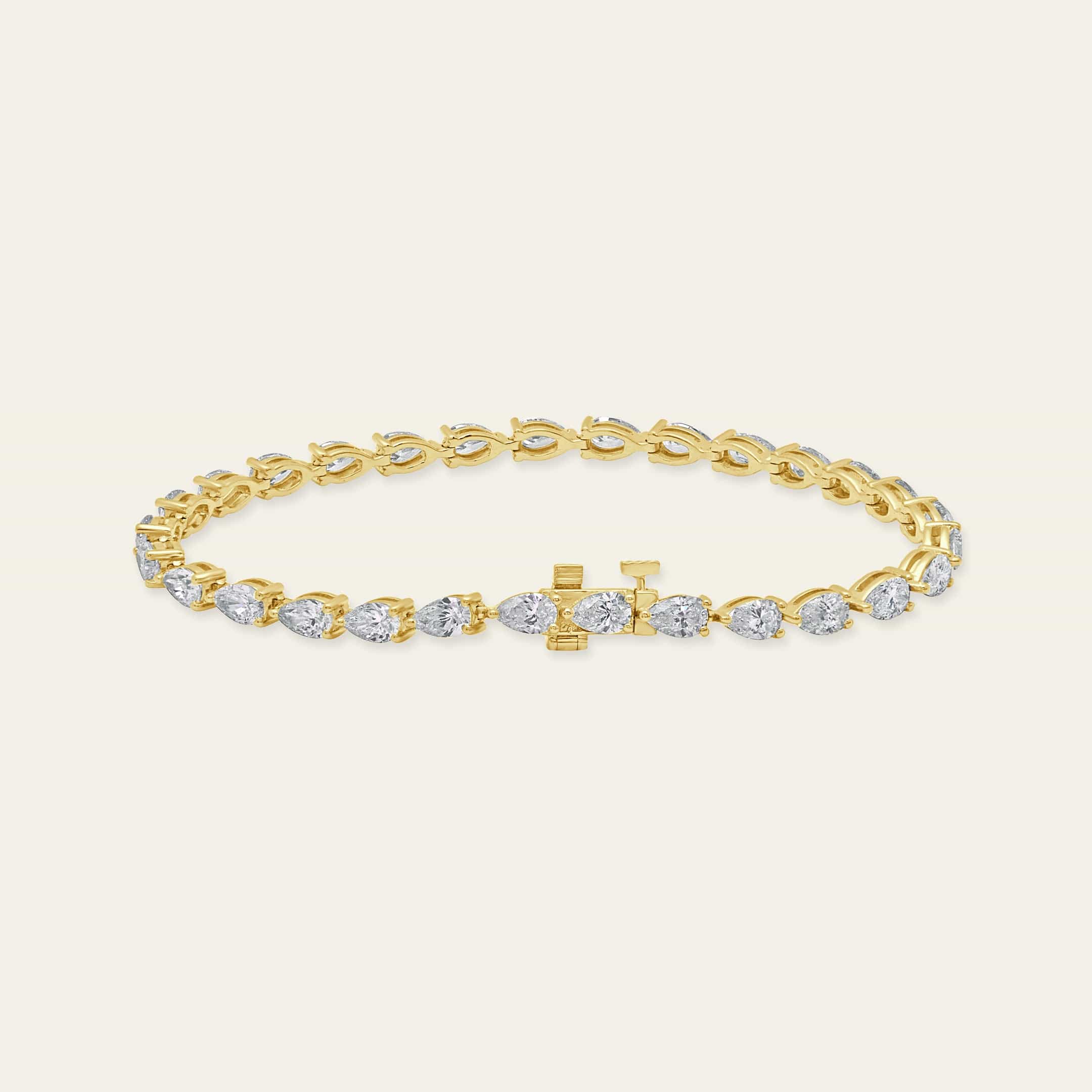 Lilia 5 Carat Diamond Yellow Gold Tennis Bracelet