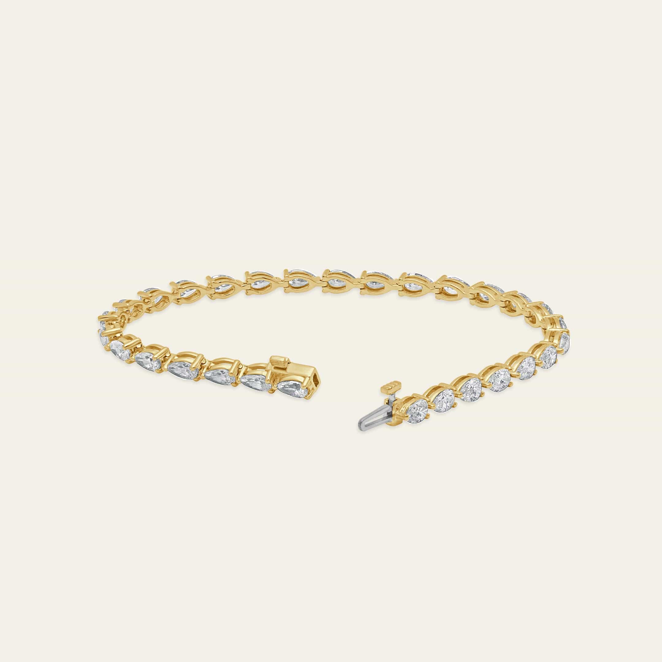 Lilia 5 Carat Diamond Yellow Gold Tennis Bracelet