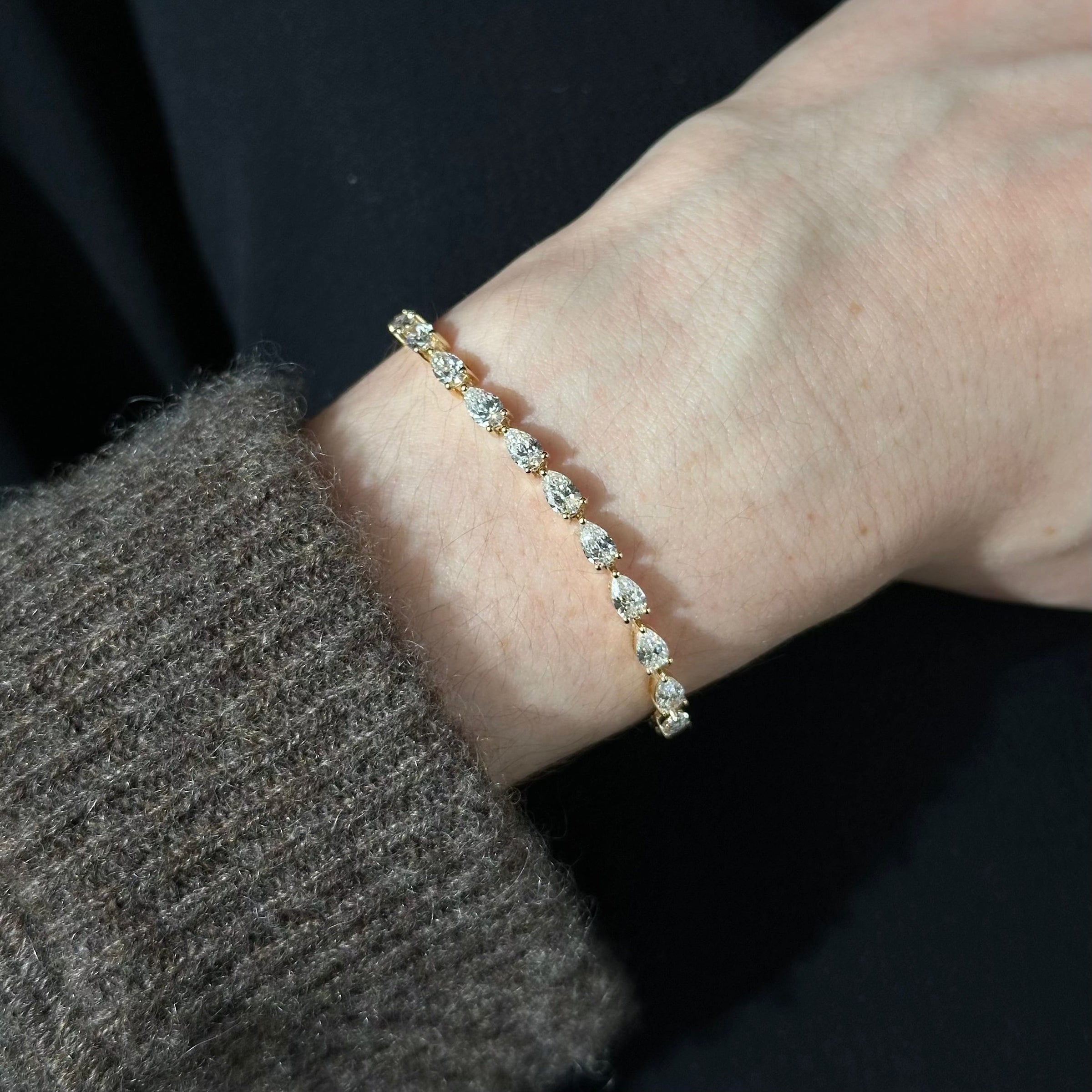 Lilia 5 Carat Diamond Yellow Gold Tennis Bracelet