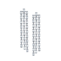 Emerald Cut Diamonds Dangle Earrings
