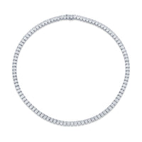 Straight Line Oval Diamond Necklace