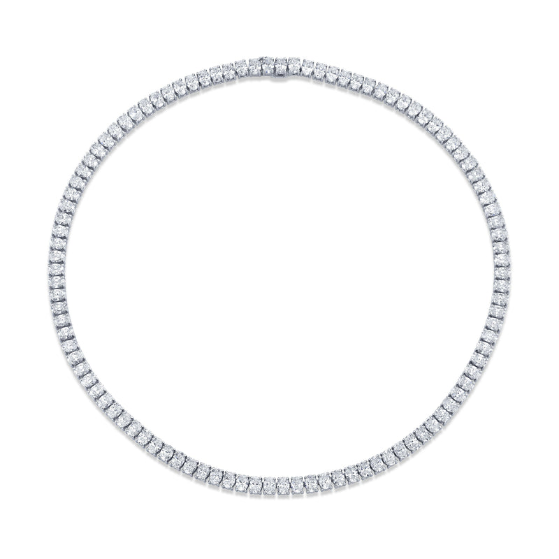 Straight Line Oval Diamond Necklace