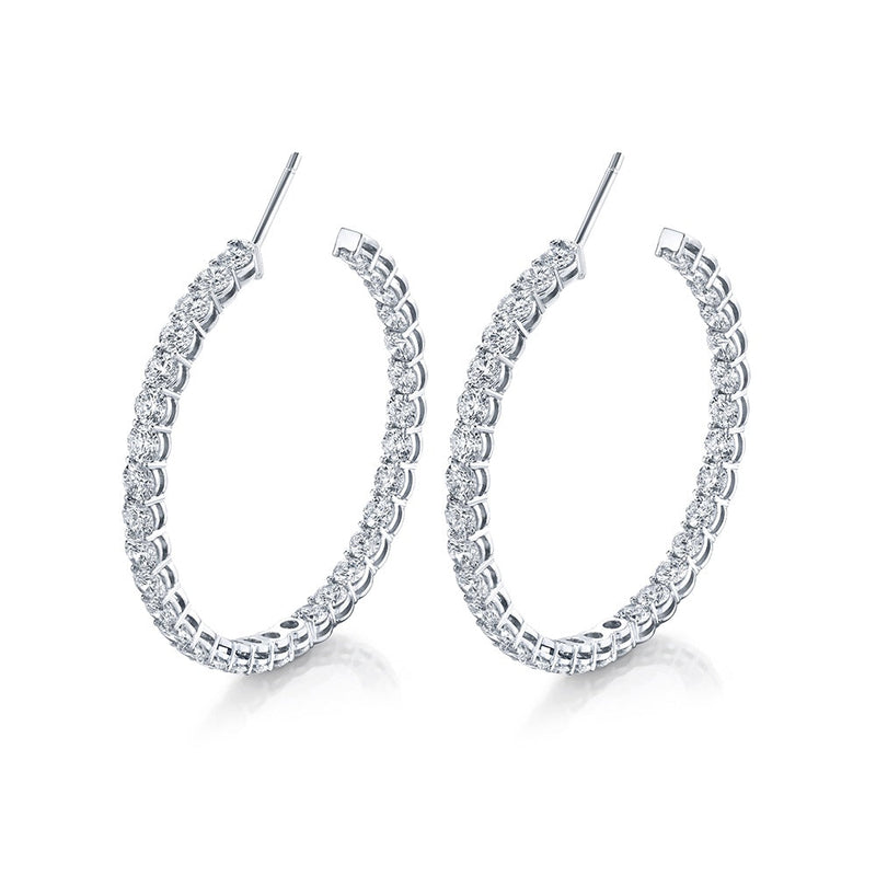 Signature Round Diamond Hoops - Large