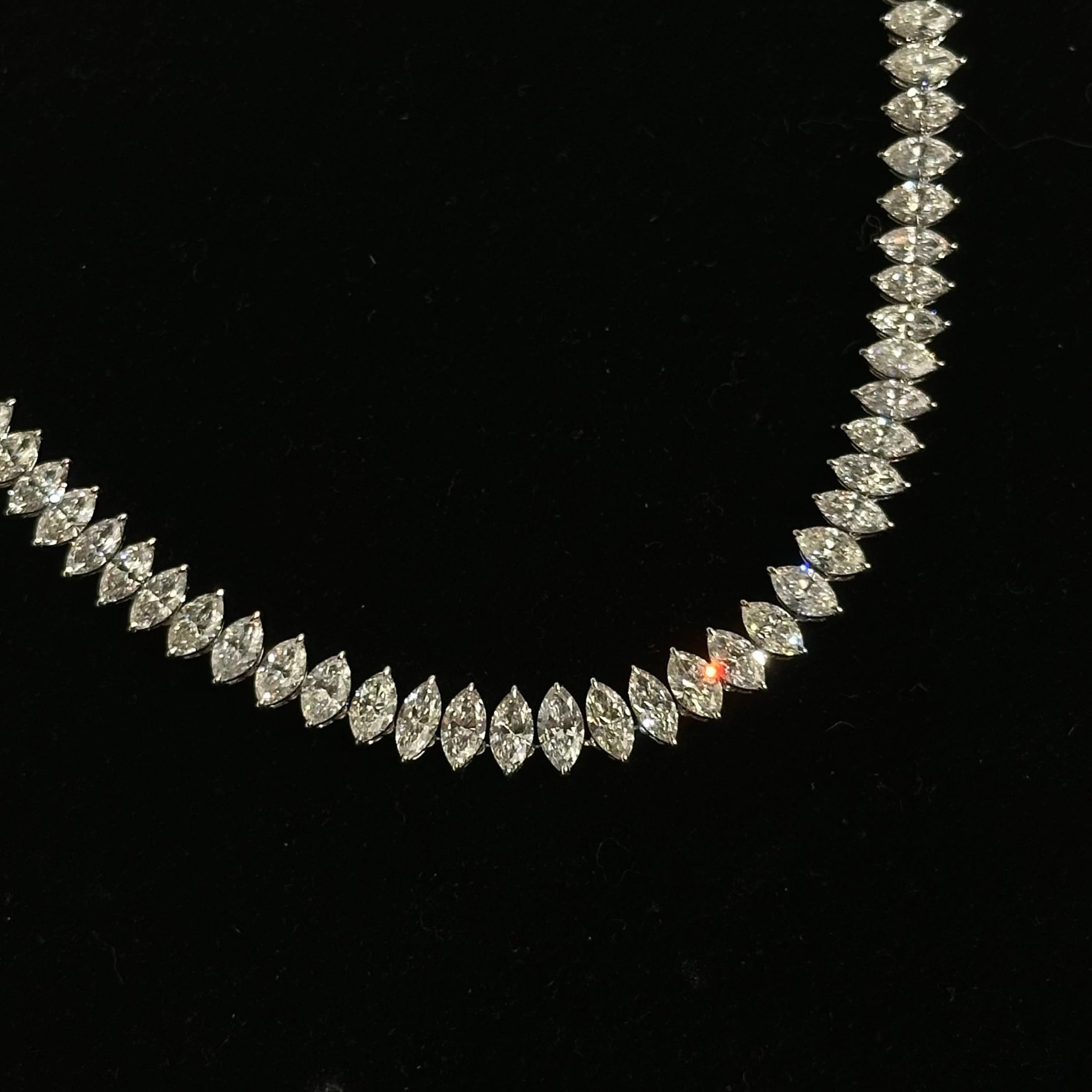 39.5 Carat Marquise Diamond Tennis Necklace