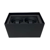 Masterbox Double Black Leather Watch Winder with White Stitching (2 Watches)