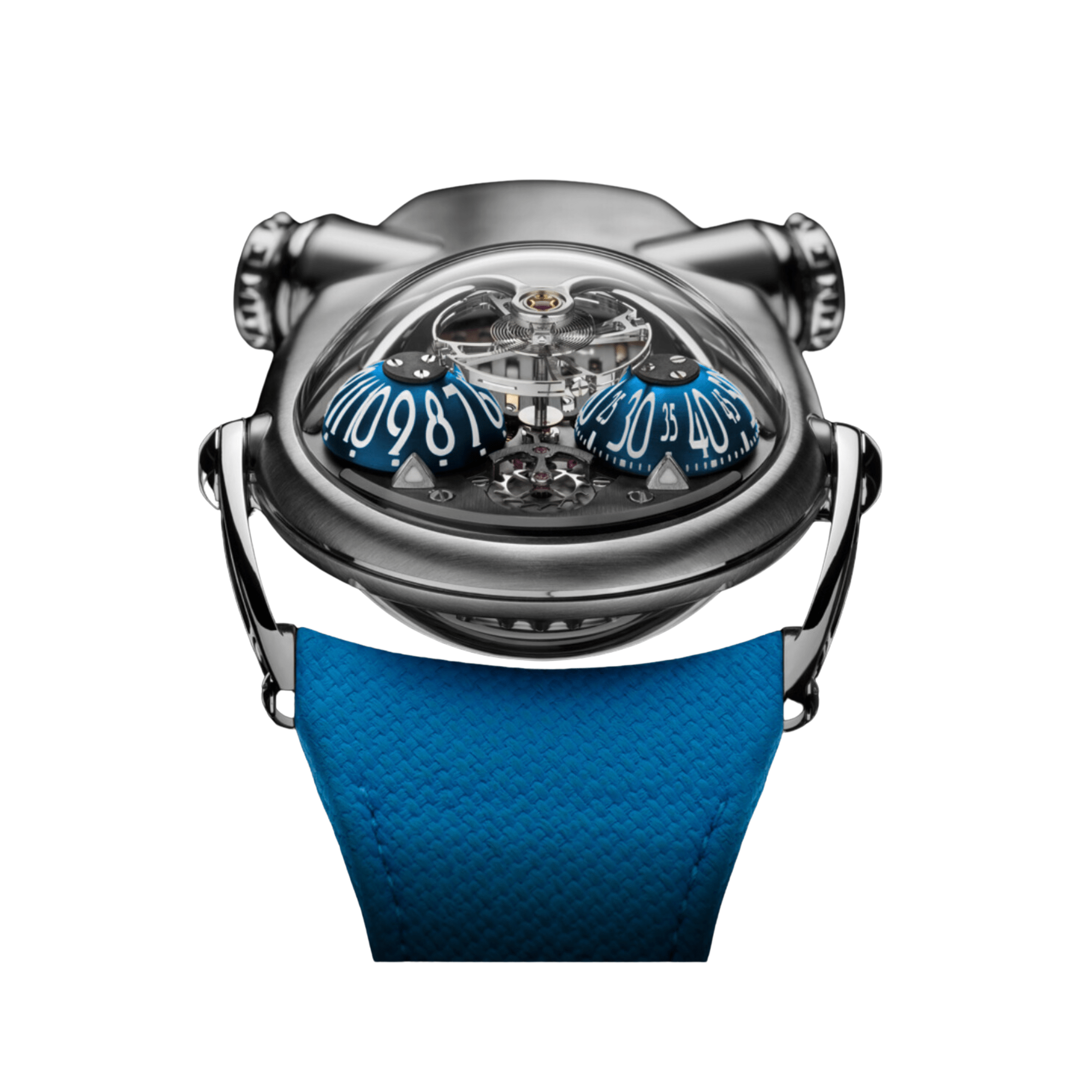 MB&F 100T036  Horological Machine No.10  'Bulldog'  Titanium Blue Dial