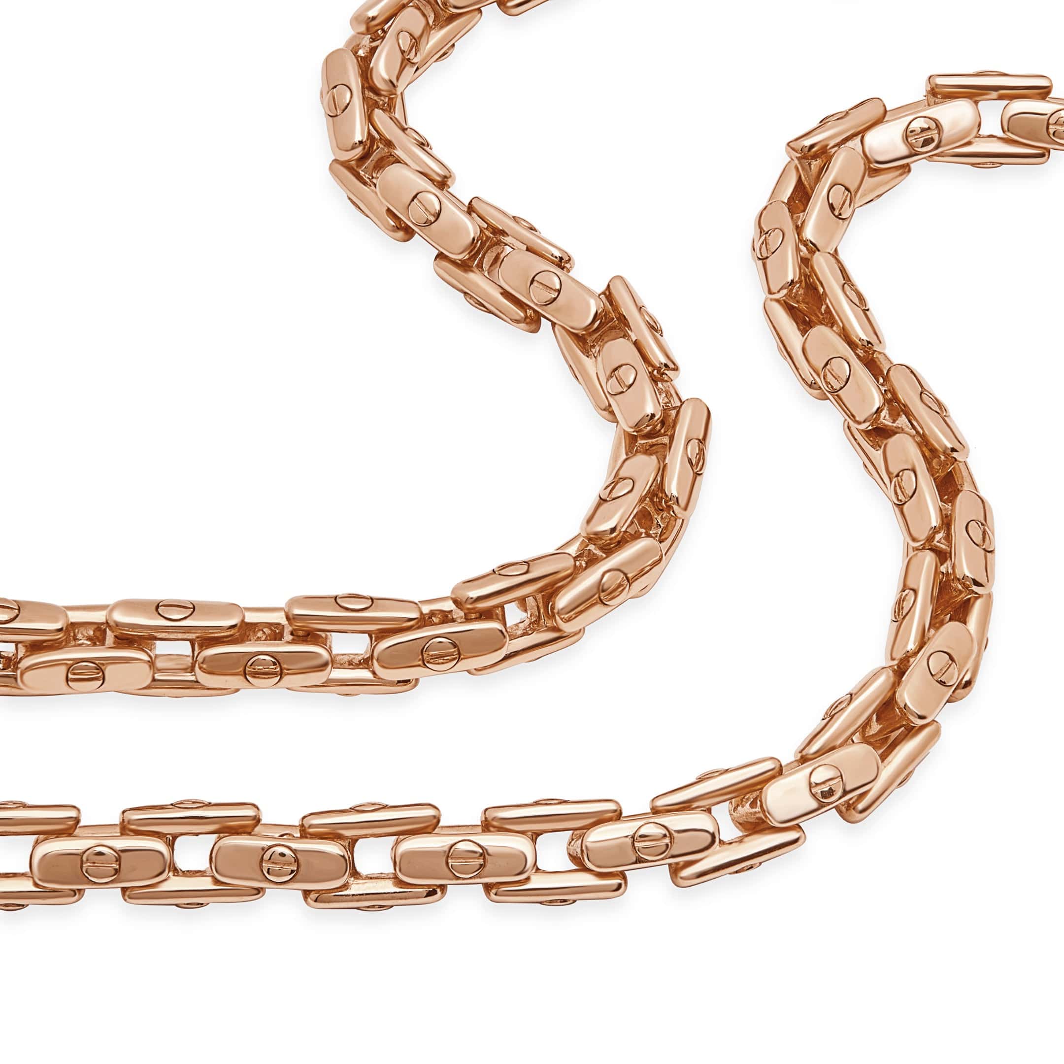 Men's Anchor Chain Necklace in Rose Gold
