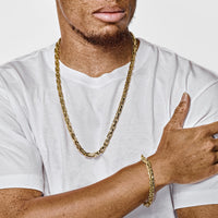 Men's Bold Anchor Chain Necklace in Yellow Gold