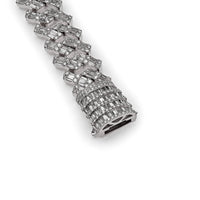 Mens Baguette Diamond Chain White Gold Bracelet