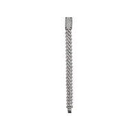 Mens Cuban Link Diamond Chain White Gold Bracelet