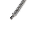 Mens Cuban Link Diamond Chain White Gold Bracelet