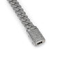 Mens Cuban Link Diamond Chain White Gold Bracelet