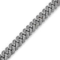 Mens Cuban Link White Gold with Pavé Diamonds Necklace