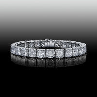 Cushion Straight Line Diamond Bracelet