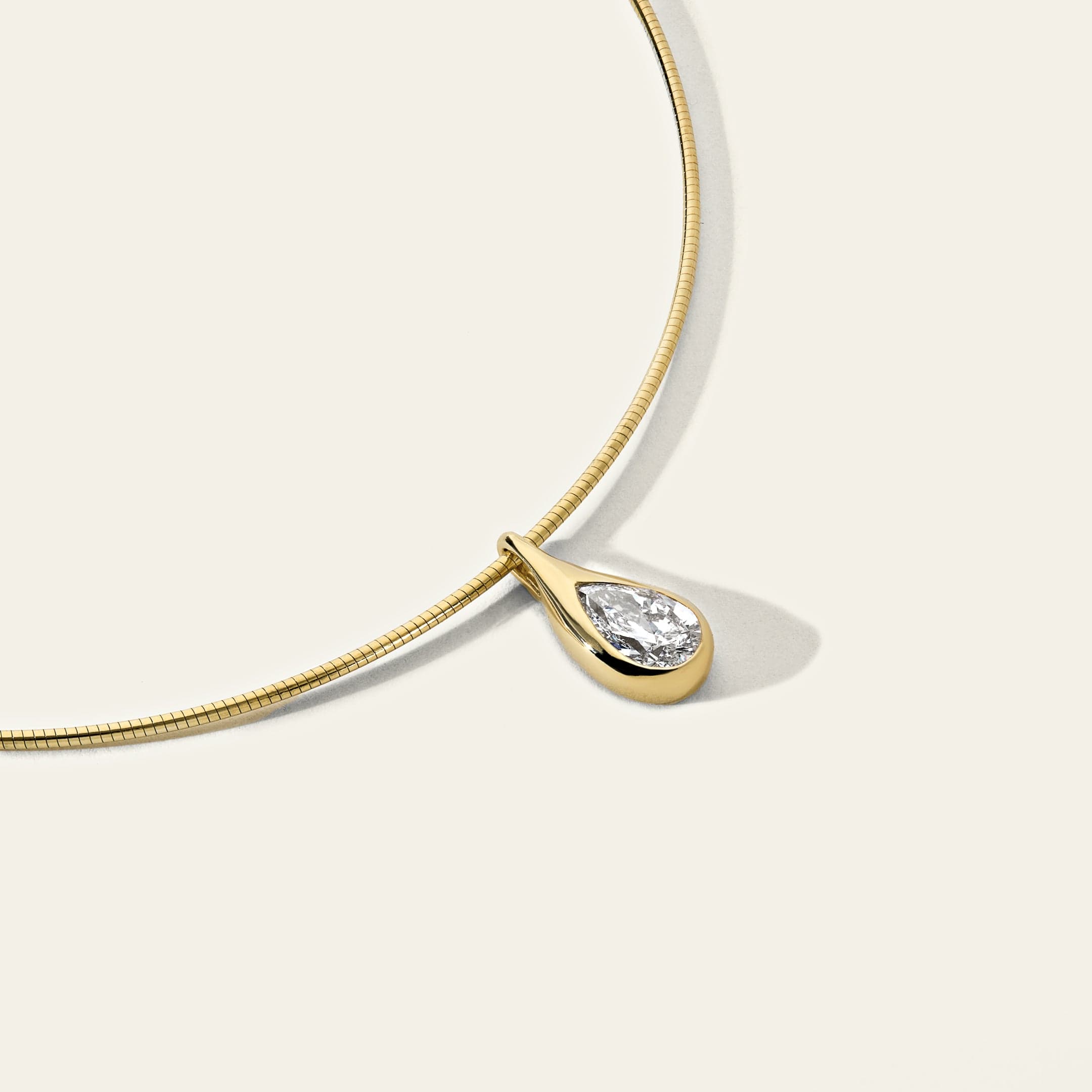 Mika Pear Diamond Pendant on Cuff Necklace