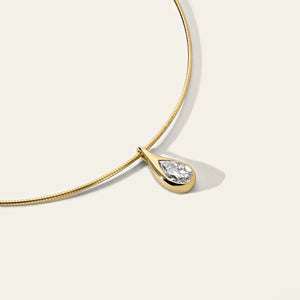 Mika Pear Diamond Pendant on Cuff Necklace