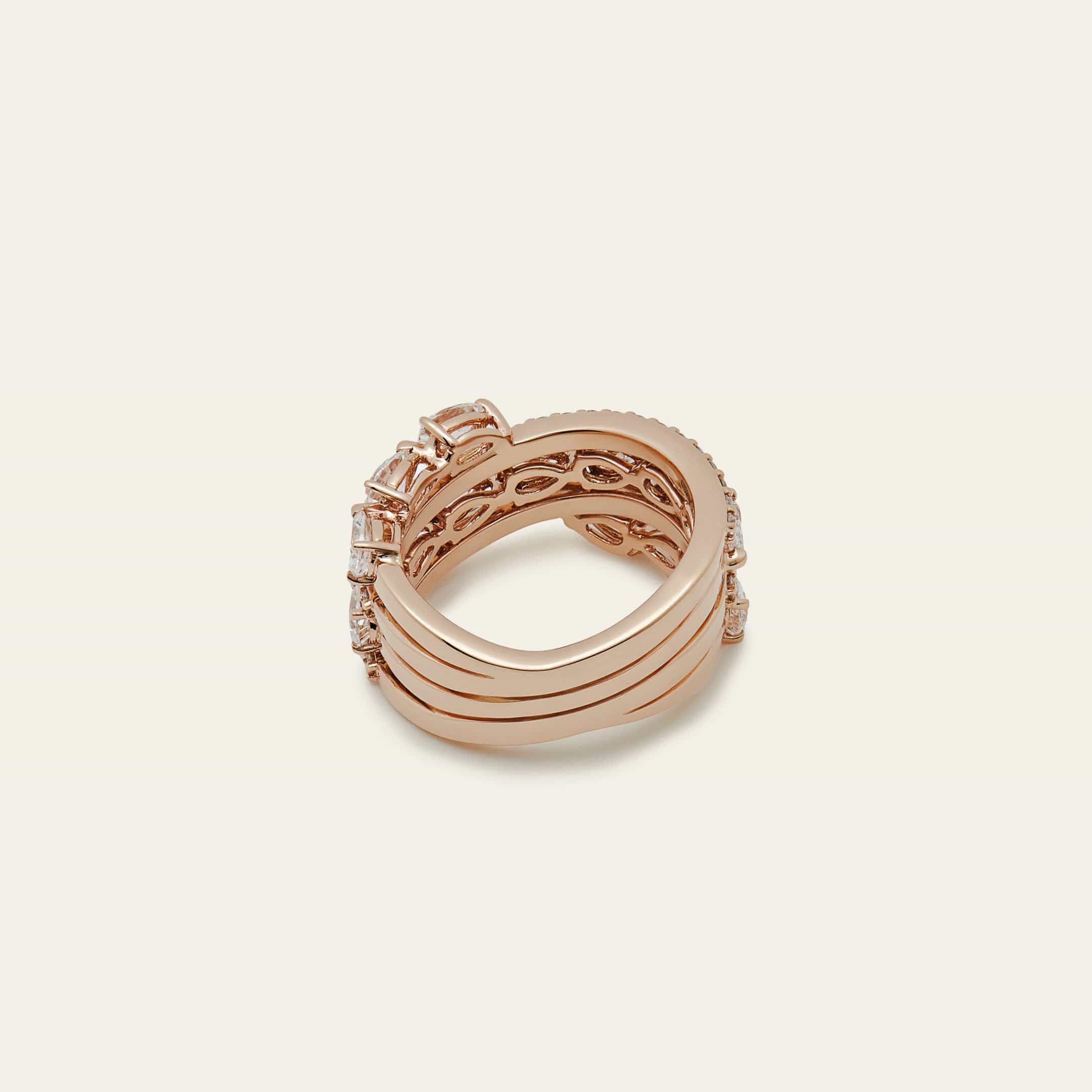 Mixed-Cut Diamond Twist Ring