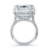 37.69 Carat Emerald Cut Diamond Ring with Pavé Band