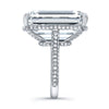 37.69 Carat Emerald Cut Diamond Ring with Pavé Band