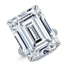 37.69 Carat Emerald Cut Diamond Ring with Pavé Band