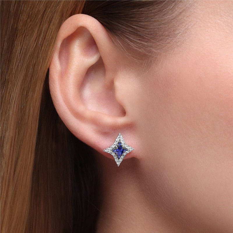 Notte Sapphire and Diamond Stud Earrings
